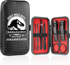 COSHAYSOO Christmas Stocking Stuffers Small Useful Funny Gifts for Mom Mother from Son Daughter, 7 Pcs Travel Manicure Set with Black Case for Women Nail Clipper Grooming Kit Fingernail Care Tools