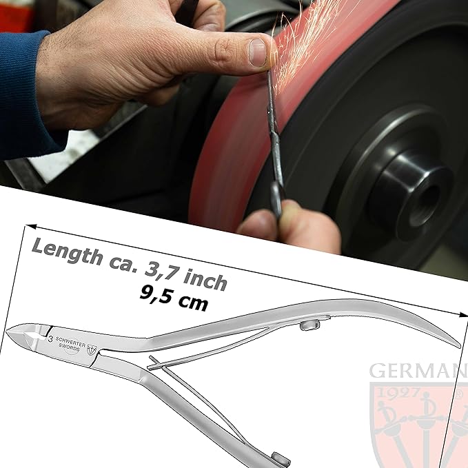 3 Swords Germany – brand quality stainless CUTICLE SKIN NIPPERS - REMOVER - CUTTER manicure pedicure grooming for professional fingernail & toenail care by 3 Swords