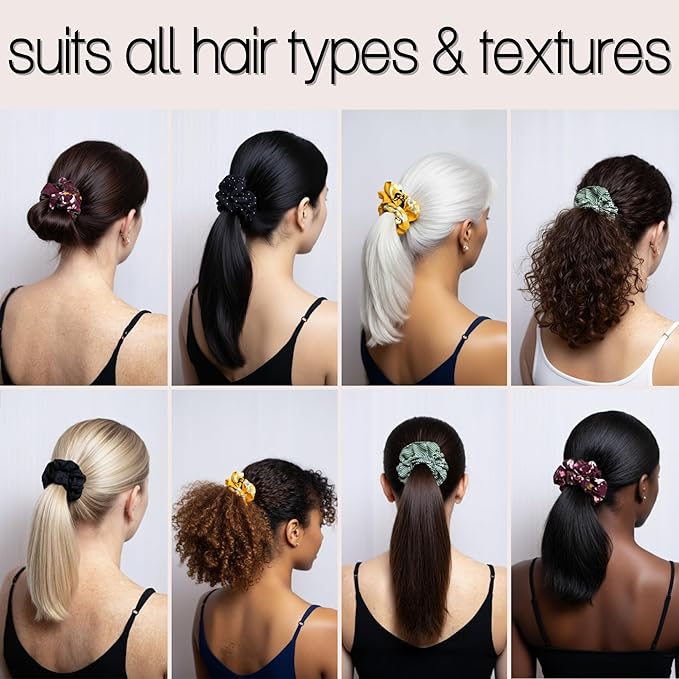 likemary Scrunchies for Women - Match Your Mood & Outfit - Strong, Snag-Free Hair Ties for All Hair Types Made from Sustainable Reclaimed Fabric - 5 Pack