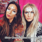 Go Ho White Pink and Silver Face Body Glitter Gel Set,Mermaid Face Paint,Holographic Long Lasting Chunky Sequins Glitter Makeup for Singer Concerts,Halloween Festival Rave Accessories