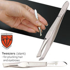 3 Swords Germany - brand quality 3 piece manicure pedicure grooming kit set for professional nail care scissors file genuine leather case in gift box, Made in Solingen Germany