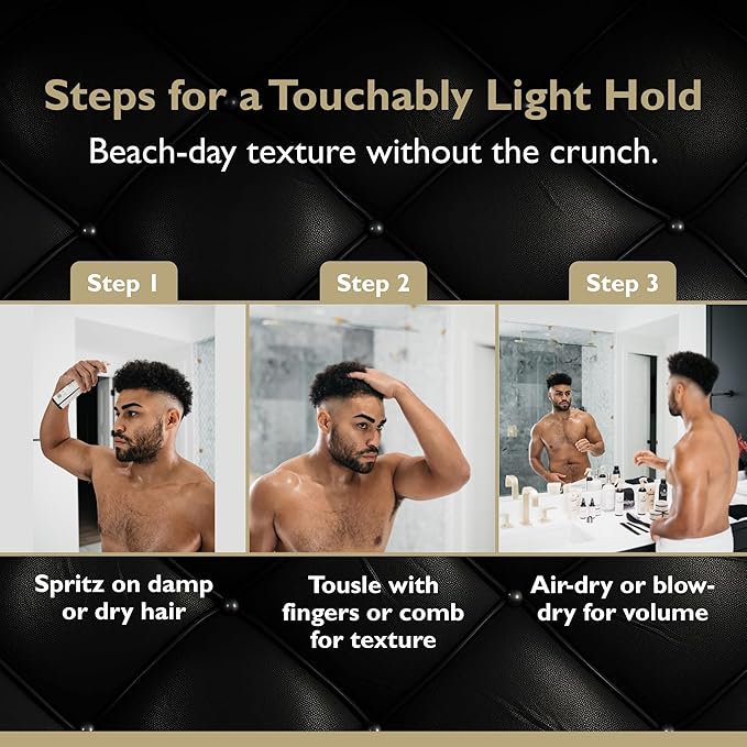 Sea Salt Spray – Lightweight Texture, Volume, and Flexible Hold with Epsom Salt & Pro-Vitamin B5 (8.45 oz, Obsidian Cardamom)