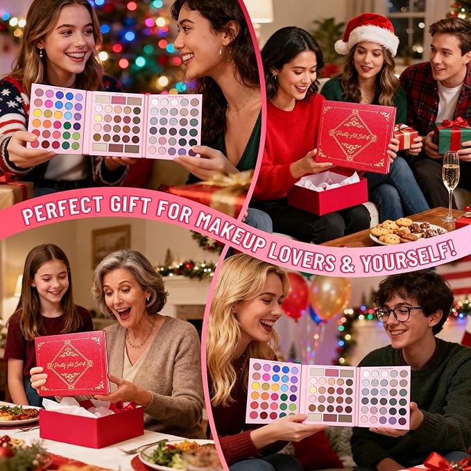 UCANBE 86 Colors Makeup Palette with 15PCS Brushes Set, Matte Glitter Eyeshadow, Highlighter, Blush & Contour All in One – Vibrant, Neutral & Smoky Shades – Valentine’s & Birthday Holiday Gift Set