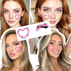 8 PCS Face Glitter Freckles Tattoo, Heart-Shaped Temporary Makeup Patches, Body Glitter Sparkle Fake Freckles Stickers Festival, Concert,Carnival Party,Cosmetic Glitter,Rave Accessories Decorations