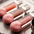 SARELLY, Lip Gloss + Shimmer, Peony Carajillo & Rose Quartz Flakes, Makeup, Vegan Lip Shine, Sarelly Creative Lab