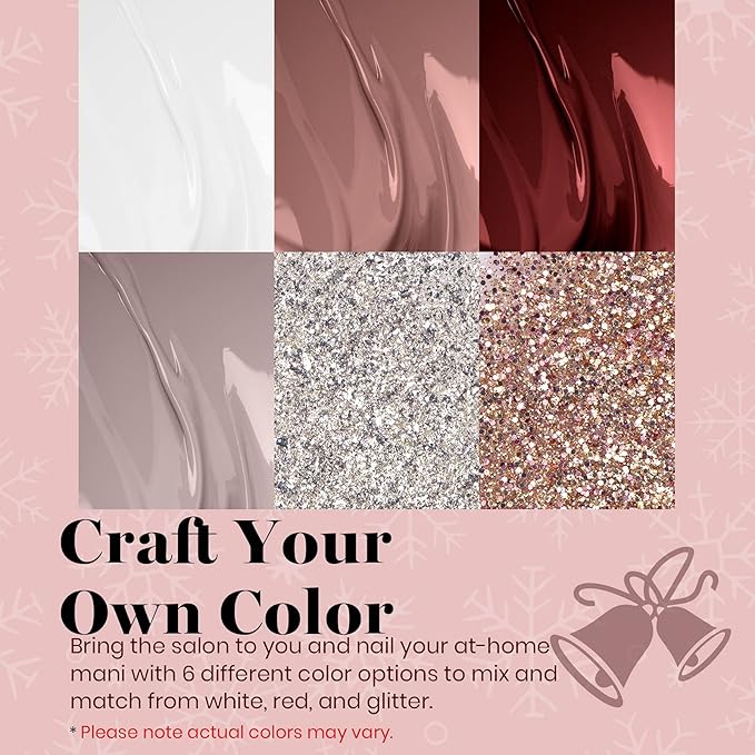 Beetles Winter Gel Polish Set - 6 Colors Brown Gel Nail Polish Christmas, Burgundy Red Brown Champagne Gold Shade Soak off Uv Lamp Nail Manicure Kit DIY Gifts for Women