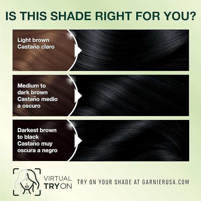 Garnier Hair Color Nutrisse Nourishing Creme, 11 Blackest Black (Peppercorn) Permanent Hair Dye, 2 Count (Packaging May Vary)