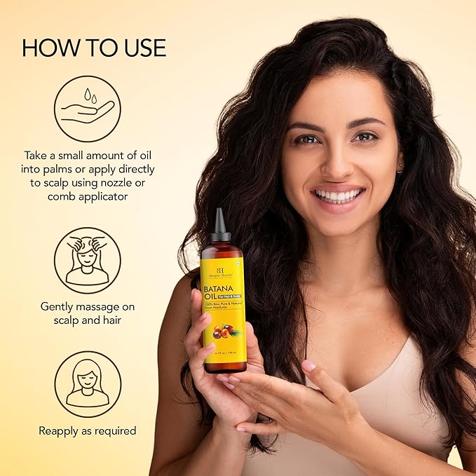 Botanic Hearth Hair Oil for Hair Growth | Strengthening Dry, Frizzy, Damaged Hair & Scalp Treatment | No Parabens or Harmful Sulfates | All Hair Types | Batana Hair Oil - 6.7 Fl Oz