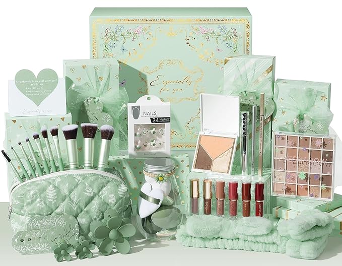 Teen Girl Gifts Trendy Stuff, 10 Positive Affirmation Cards & Empowering Challenges to Unlock 10 Wrapped Makeup Gift Set Motivational Birthday Christmas Gift Stocking Stuffers for Tween & Teenage Girl