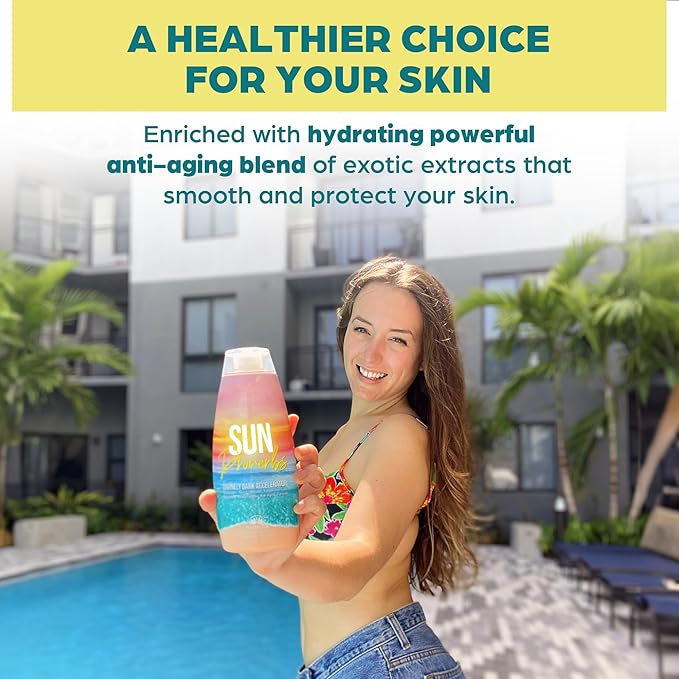 Sun Proverbs, Tanning Bed Lotion, Dark Tan Accelerator, Indoor Outdoor Sun Bathing White Lotion without DHA, Bronzer-Free, Natural Bronzing for Men or Women by Elegant Sun