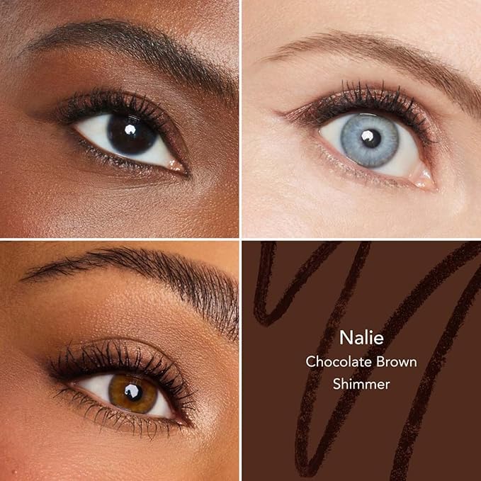 Thrive Causemetics Infinity Waterproof Eyeliner Pencil, Built In Sharpener & Smudge Tip, Long Lasting, Smudge Proof, Hyaluronic Acid & Shea Butter, Vegan, Cruelty Free, Nalie (Chocolate Brown Shimmer)