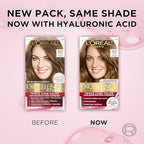 L'Oreal Paris Excellence Crème Permanent Hair Dye, Triple Care Hair Color with Pro-Keratine Complex for 100% Gray Hair Coverage, 6G Light Golden Brown, 1 Kit (Pack of 2)