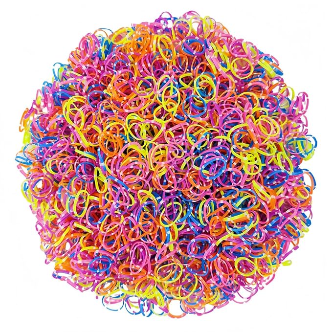 3200 Pcs Elastic Rubber Bands Small Hair Ties Hair Rubber Mini Hair Bands Hair Elastics Tiny Soft Holder Ponytails for Girls (Multicolor with dots)