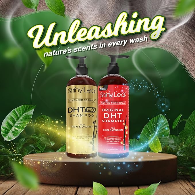 DHT Blocking Shampoo Bundle - Anti-Hair Loss Shampoos For Women and Men With Biotin, Procapil and Capyxil For Daily Use, 2 x 16 oz by Shiny Leaf