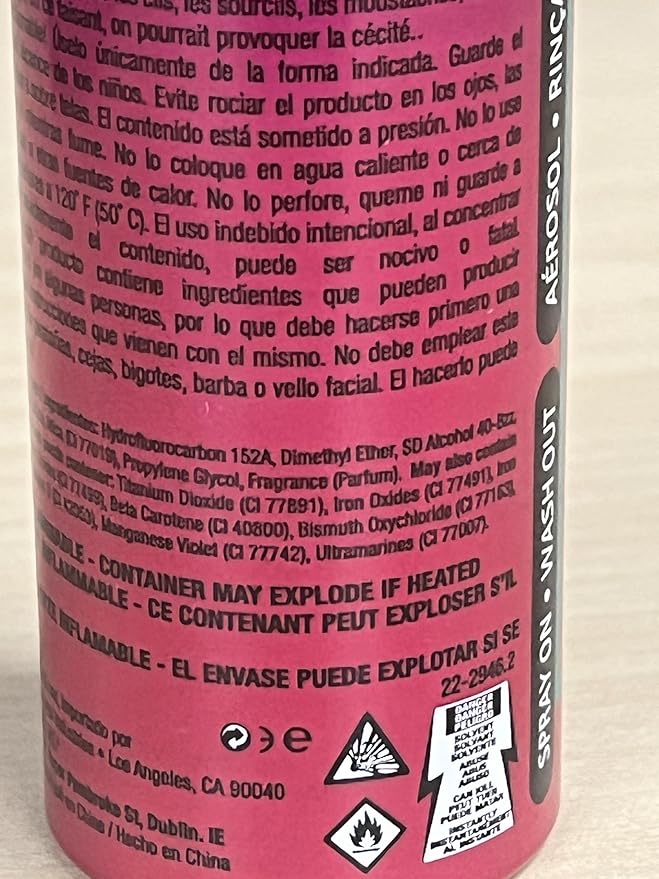 Jerome Russell Temporary Hair Color Spray, Blue Black - Intense Spray-On Temporary Hair Color, Fast-Drying, Non-Sticky, Travel Size Hair Dye for Instant Vivid Hair Color, 2.2 oz