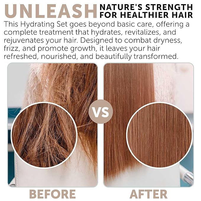 34 OZ Hydrating Shampoo & Conditioner Set for Dry, Damaged, Oily & Fine Hair | Strengthens Roots for Thicker, Stronger Hair, Nourishes Scalp, Reduces Breakage (Pack of 2)