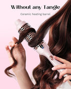 Wavytalk Thermal Brush, Blowout Express 1.5 Inch Negative Ion Thermal Round Brush Creates Blowout Look Makes Hair Shinier & Smoother, Dual Voltage, Easy to Use (Pink)