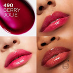 L'Oreal Paris Plump Ambition Hyaluron Lip Oil, 24 HR Lip Gloss with Hyaluronic Acid, Volumizing Formula with Glass-Like Shine, Berry Jolie 490, 0.16 Fl Oz