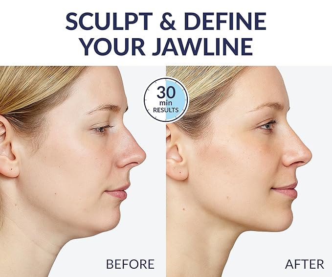 Stylia V Line Lifting Collagen Mask - Lift, Firm & Contour Jawline - Double Chin Reducer Strap with Hyaluronic Acid & Aloe - Neck Tightening and Lifting Mask - Jawline Shaper Face Lift Tape (10PC)