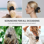 5Pcs Mulberry Silk Hair Ties,Silk Hair Scrunchies for Frizz & Breakage Prevention,No Damage,Elastic Ponytail Holders, Funny Gifts for Girlfriend Her Mon Grandma Daughter