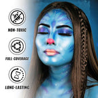 Light Blue Oil Based Face Body Paint Stick, Non-toxic Full-coverage Face Painting Halloween Corpse Bride SFX Cosplay Mermaid Joker Zombie, Waterproof Cream Light Blue Body Painting for Adults