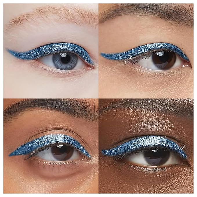 Liquid Eyeliner - Hypoallergenic Eyeliner with Fine Brush Tip, Long-Lasting Waterproof Eye Liner - Cruelty-Free, Vegan, Hypoallergenic, Gluten-Free, Smooth Liquid Eye Liner, Shimmer Royal Blue 2mL