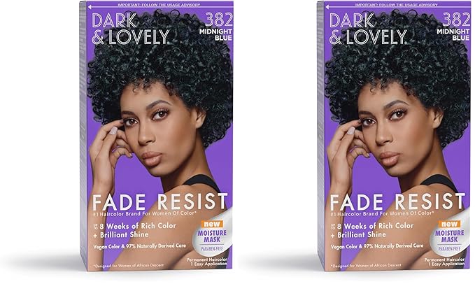 SoftSheen-Carson Dark and Lovely Fade Resist Rich Conditioning Color, Midnight Blue 382 (Pack of 2)