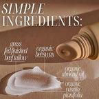 Amallow All Natural Tallow Lip Balm Squeezable Tube - Grass Fed/Finished Beef Tallow + Organic Beeswax & Vanilla Essential Oil .5 OZ (Vanilla Dream)