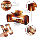 4.1 Inch Large Hair Accessories - 12 Pcs Big Square Jaw Clips for Thick Hair, Jumbo Bulk Clips for Women and Girls