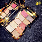 Glitter Eyeshadow Palette, 10 Colors Sparkle Shimmer & Matte Eye Shadow Highly Pigmented Waterproof Long Lasting Makeup Set (Color 8)