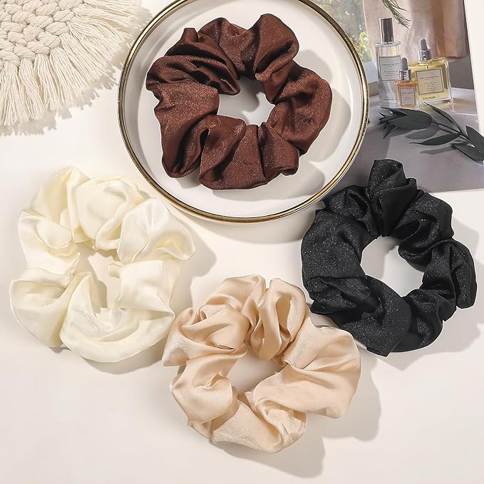 Hair Scrunchies for Women - Hair Ties No Damage Both for Thick Hair or Thin Hair Curl Hair No Crease Scrunchies Ponytail Holder No Hurt Your Hair