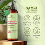 Botanic Hearth Hair Oil for Hair Growth | Strengthening Dry, Frizzy, Damaged Hair & Scalp Treatment | No Parabens or Harmful Sulfates | All Hair Types | Rosemary & Batana Hair Oil - 6.7 Fl Oz