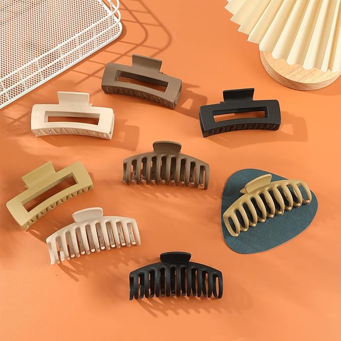 Claw Clips for Thick Thin Curly Hair, 8 Pack Big Hair Claw Large Hair Clips Non-Slip Accessories for Women Girls