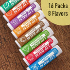 16 Pack Lip Balm, Natural Lip Balm Bulk with Vitamin E and Coconut Oil, Moisturizing Lip Balm for Dry Cracked Lips, Lip Balm for Stocking Stuffers - 8 Flavors