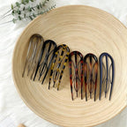 French Hair Pins for Women-6PCS Tortoiseshell U Shaped Clips for Buns, Prestige& Elegant,Internal Teeth Fork Hairpins Styling for Thick Twist Hair