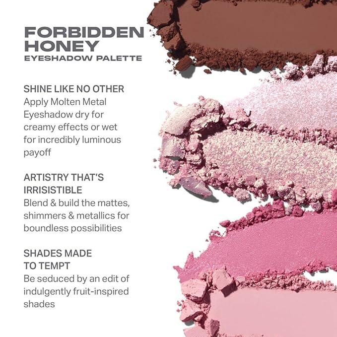 Morphe Forbidden Honey Artistry Palette - Foil-Effect Eyeshadow Palette with Matte, Shimmer & Foil Finishes - Pink & Brown Eyeshadow with Luminous Payoff (0.35 oz)