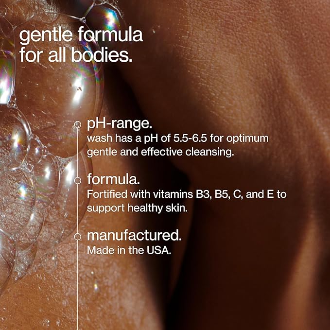 Maude Wash pH Balanced Moisturizing Body Wash & Bubble Bath - Unisex Amber & Cedar Scented Shower Gel with Vitamin C - Full Body Skin Care Products & Bathtub Accessories - No.1 Corner Office (12 oz)