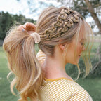 Bessrung 100 Pcs Thick Seamless Hair Ties, Ponytail Holders, Pink, No Damage for Thick Hair, Valentine's Day Christmas Gift