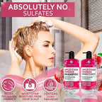 Apple Cider Vinegar Shampoo and Conditioner Set - Stop Flaky and Itchy Scalp – Sulfate Paraben Free Anti Dandruff Soothing Treatment for Dry, Oily and Damaged Hair - Intense Care for Women and Men