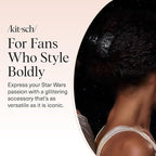 Kitsch x Star Wars Darth Vader Glitter Medium Hair Clip for Women – Dark Side Galaxy-Inspired Claw Clip | Recycled Plastic, Strong Secure Grip | Ideal Gifts for Women, Hair Accessories for Girls