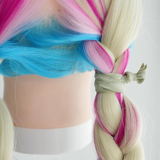 MEEDEE 100 Pack Olive Green Hair Ties For Women No Crease Soft Elastic Ribbon No Damage Olive Green Hair Ties Knotted Ouchless Hair Ribbon Yoga Hair Ribbons Elastic Bracelets