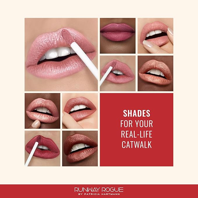 Runway Rogue Silk Glam Liquid Lipstick, Long Wear Frosted Berry-Rose Lipstick, ‘First Class’