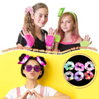 48 Pcs Light up Scrunchies Luminous Hair Scrunchies Neon Colorful Hair Tie for Women Girls Glow in the Dark Christmas Carnival Party Supply