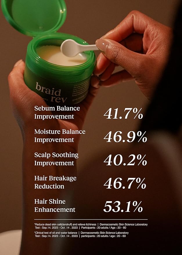 Braid Rev Scalp Sleeping Oil Balm, Korean Scalp Treatment, Balm-to-Oil Formula, Nourishing for Dry Scalp with Coconut Oil & Shea Butter, Reduces Excess Oil & Strengthens Hair Roots, 2.65 oz