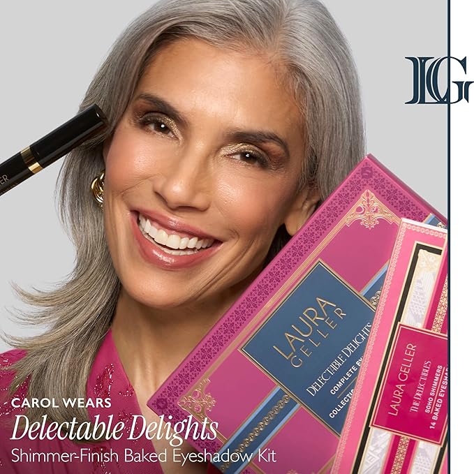 LAURA GELLER NEW YORK Delectable Delights Shimmer-Finish Baked Eyeshadow Kit with Free Mascara Included | Long-Lasting Crease-Proof Baked Eyeshadows for Mature Skin