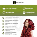 HERBBY Hair Color Shampoo for Gray Hair Coverage&Color Transform with 9 Herbal Extracts –Long Lasting(6-8 Weeks),Shiny,Evenly Colored,Instant Hair Dye Shampoo&Conditioner, 500 Ml (WINE RED COLOR)