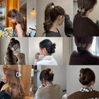 16Pcs Medium Claw Hair Clips for Women Girls,Matte Rectangle Double Row Teeth Flower Semicircle Small Claw Clips for Thin/Medium Thick Hair, Jaw Clips Nonslip Clips (Beige,Khaki,Brown,Black)