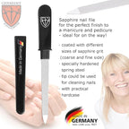 3 Swords Germany - Brand Quality Double Sided (fine & coarse) Sapphire Metal Pocket Nail File (1 Piece), Made in Solingen Germany