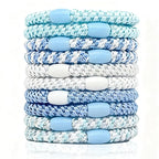 10-Piece Hair Ties: Soft Knitted Hair Tie for Thick/Coarse/Curly Hair. Gentle Hair Ties No Damage—Secure & Protect Strands (Blue)