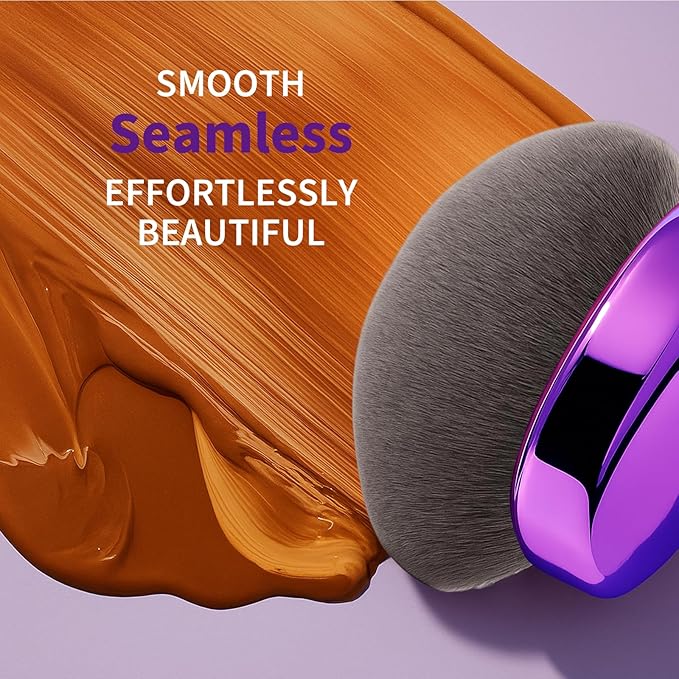 Blend & Blur Ultra Large Body Makeup Brush For Self Tanner, 5.11inch Wide-headed Kabuki Brush, Leg Makeup &Bronzer Self Tan Applicator Provides Effortless Pretty Finish, Blending Applicator- Purple